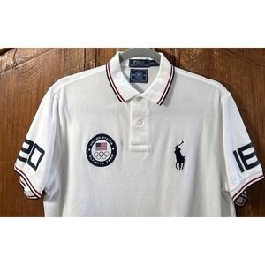 Polo by Ralph Lauren White Polo Shirt with Navy & Red Trim